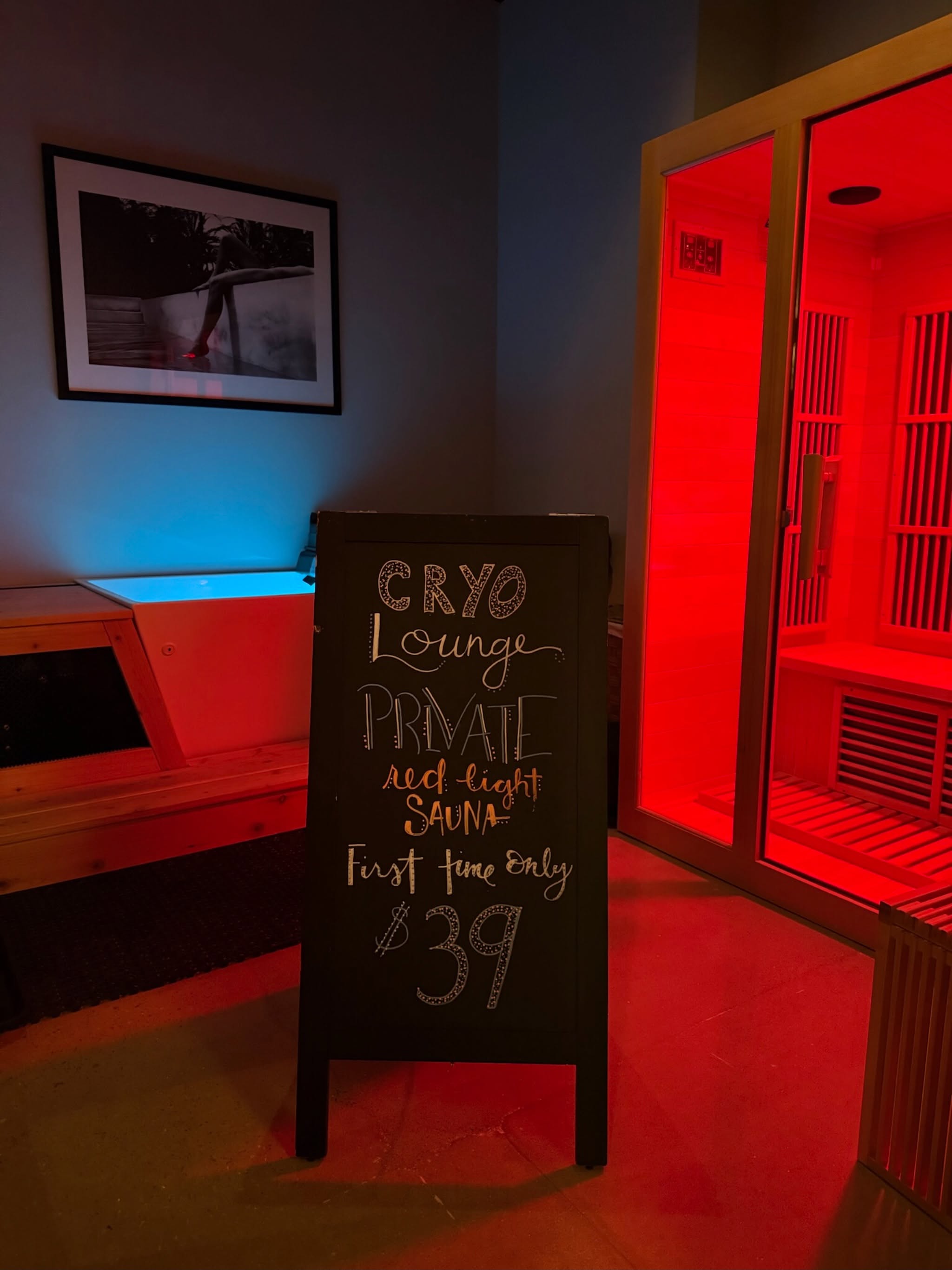 💥❄️🔥✨🩵
Did you know that our Private Suites are “choose your own adventure”? 

Save $30 on your first visit and gain access to Red Light Therapy, Sauna, and Cold Plunge for 45 minutes! 

💥Don’t feel like using the red light today? No problem! 
🔥Booking the suite for the sauna but curious about trying the cold plunge for the first time? Go for it! 
❄️Made it only 30 seconds in the cold plunge? You’re a Rockstar!!
✨Your suite = your choices! 

Please let us know if you have any temperature preferences when booking 🔥❄️

Call or book online today!

#freezeyourbunsoff #contrasttherapy #cryoloungenwa #coldplunge #redlightsauna